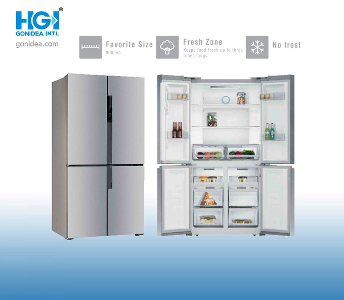 Réfrigérateur libre de Frost de cuisine de porte à deux battants côte à côte 490 litres 41db 0