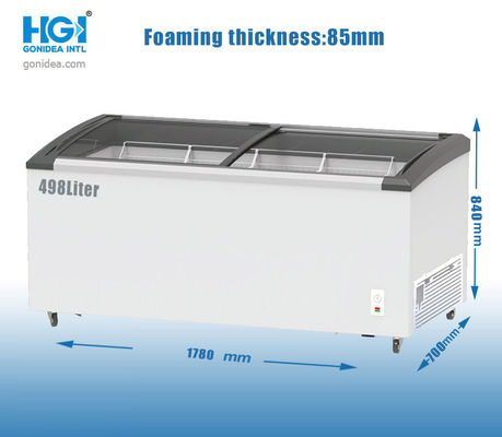 Verre de glissement surgélateur libre de coffre de Frost de 498 litres avec OEM SASO de serrure